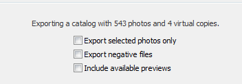 Export as Catalog without photos
