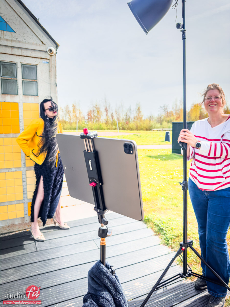 An outside fashion shoot, gear