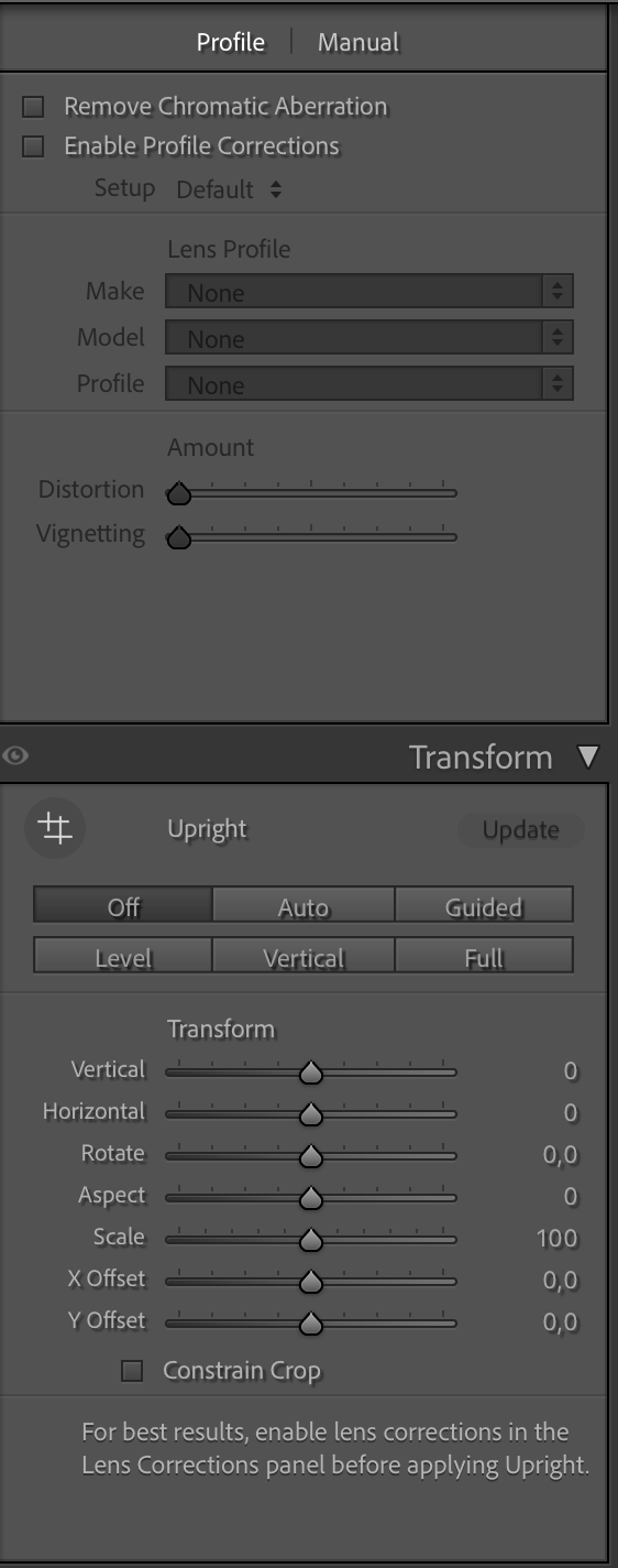 a screen capture of my workflow in Lightroom
