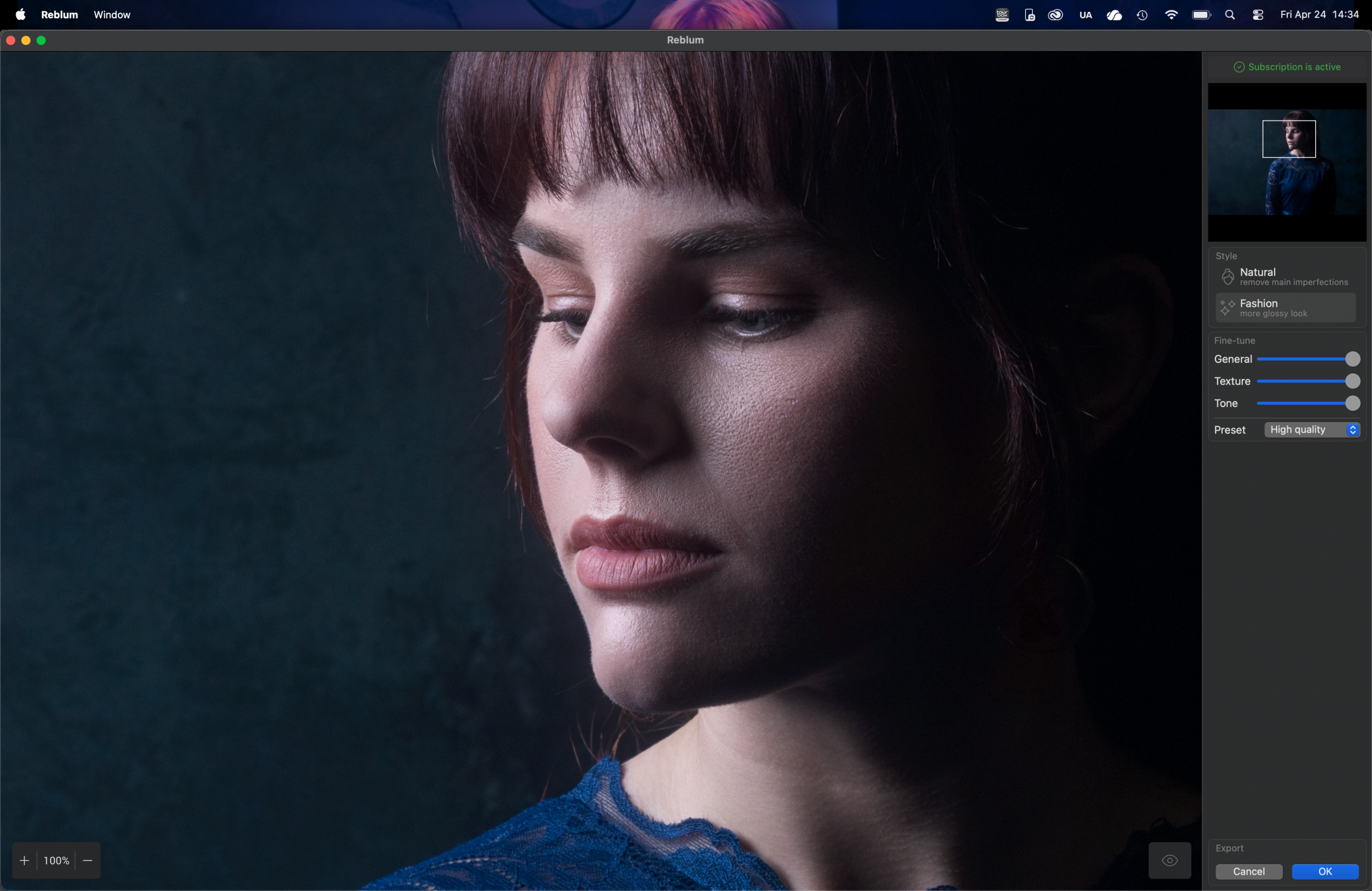 reblum skin retouching